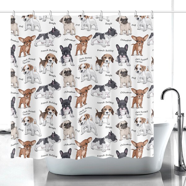 Dog Shower Curtain Etsy