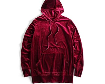 velvet hoodie mens black