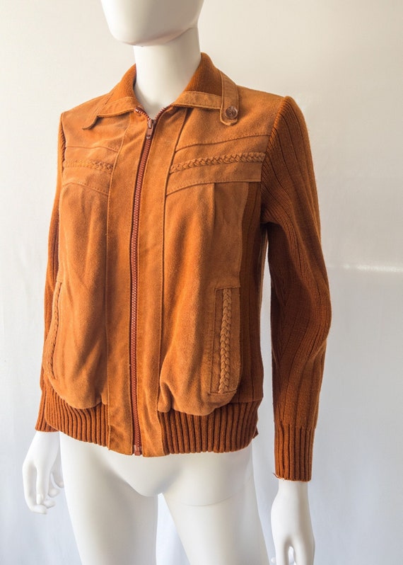 1950’s Suede’n Knit Bomber Jacket - image 1