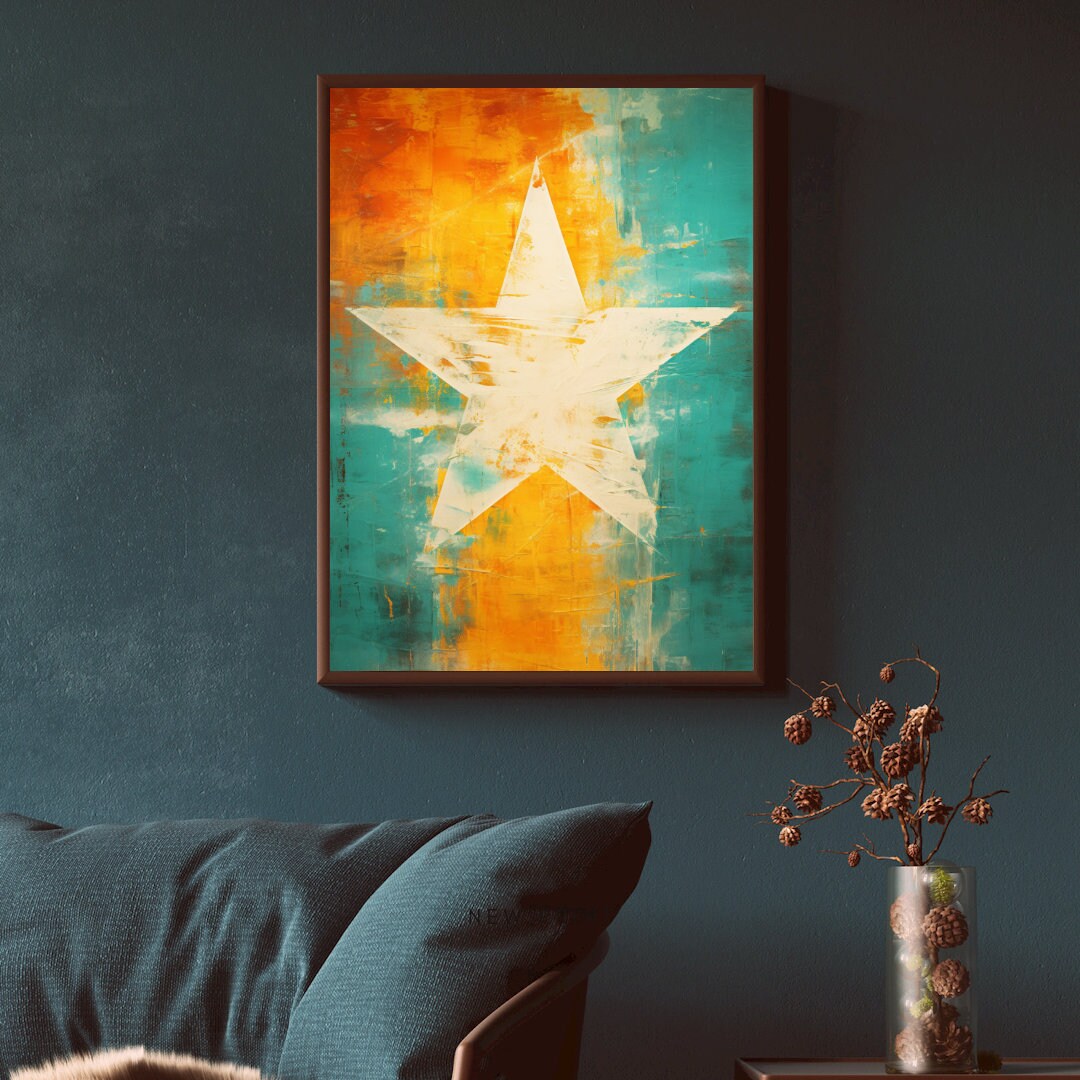 Star Wall Print Color Wall Decor Digital Wall Print Etsy