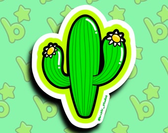 Cute Saguaro Cactus - Glossy Die-Cut Vinyl Sticker