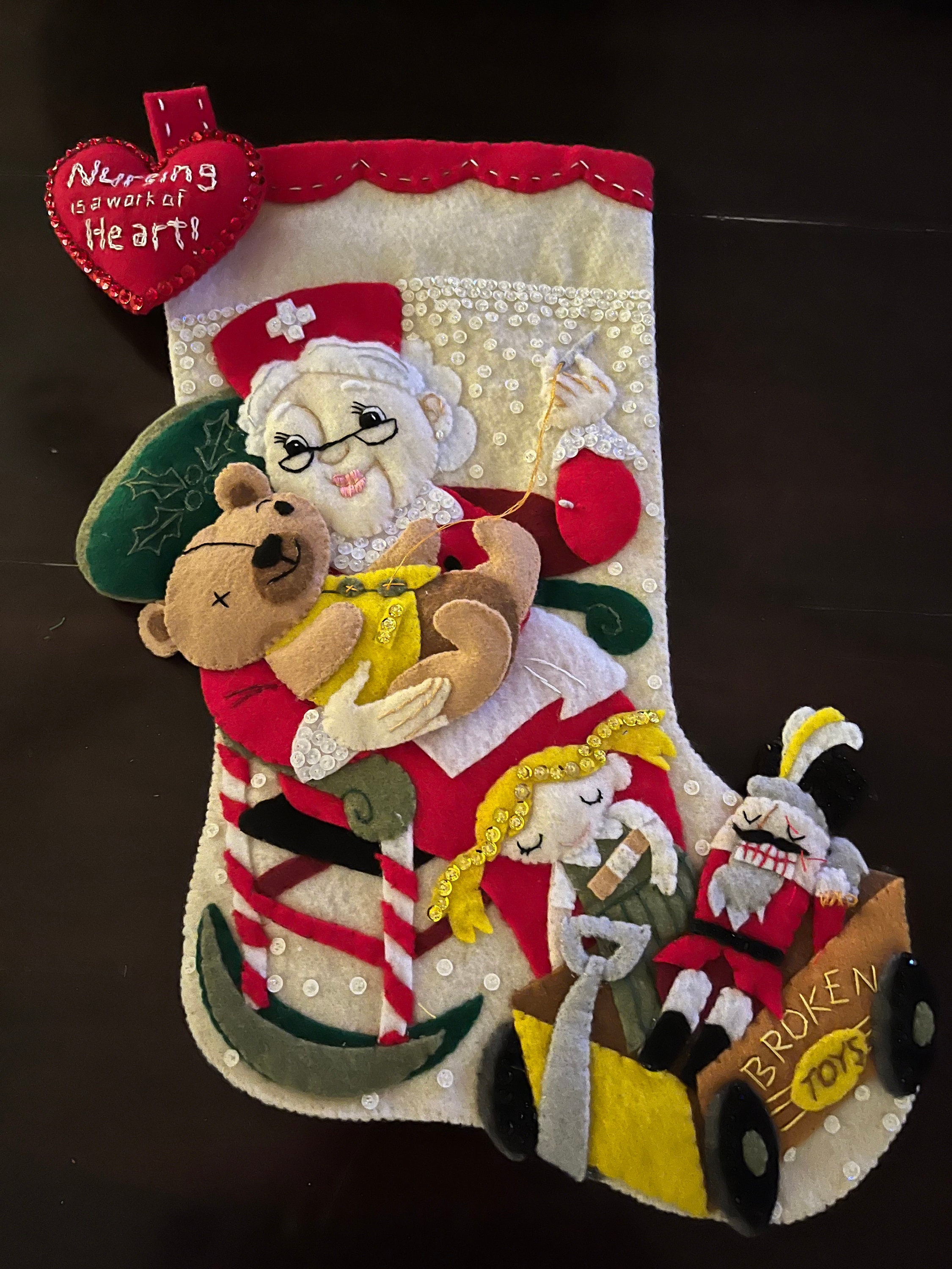 Finished Bucilla Nurse Stocking Etsy