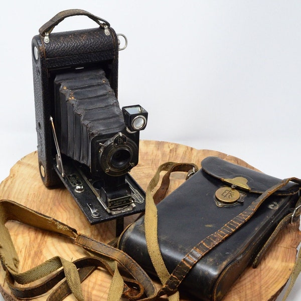 Folding Kodak Camera Junior Autographic Number 1-A Model A Pocket Camera with Original Case