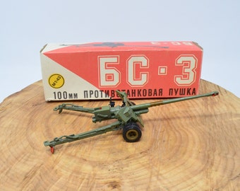 Cast Metal Model BS-3 100mm Anti Tank Gun Made in Soviet Union 1:43 scale
