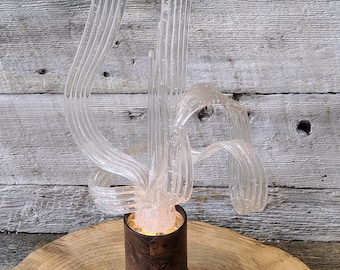 Vintage 1970s Lights Fantastic Lucite Sculpture Lamp | Model 5402 Hand-Formed Acrylic Light | Retro Modernist Mood Lamp