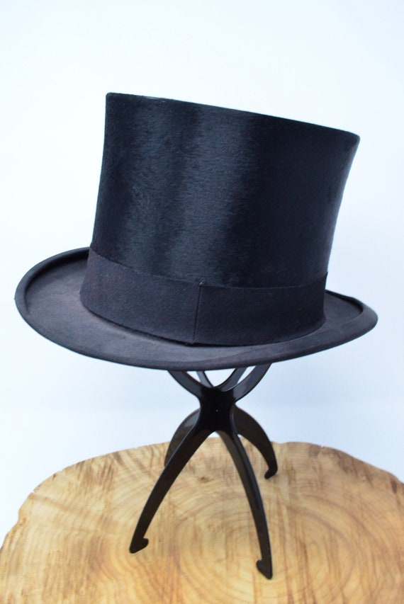Antique Top Hat Beaver Felt by Tress & Co. London 