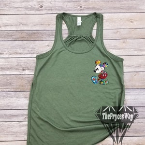 Pocket Art Disney Characters Mickey Mouse Racerback Tank,Retro Mickey Mouse Tank,Mickey Mouse Tank,Womens Mickey Mouse Tank,Disney Character