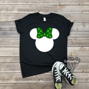 Clover Bow Minnie Mouse Kids Shirt,Girls Minnie Mouse Shirt,Shamrock Shirt,Disney St Patricks,Irish Day,Kids Clover Shirt,Minnie St Patrick
