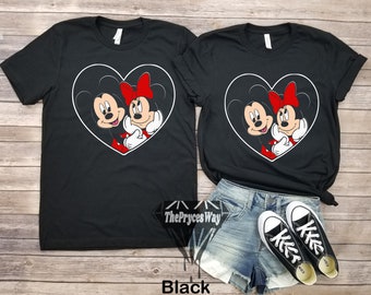 Mickey And Minnie Couples Shirt,Mickey Mouse,Minnie Mouse,Disney Valentines Shirt,Matching Valentines,Disney Love,Boyfriend And Girlfriend