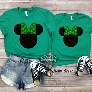 Clover Bow Minnie Mouse Mommy And Me Shirt,Minnie Mouse Shirt,Shamrock Shirt,Disney St Patricks,Irish Day,Clover Shirt,Minnie St Patrick