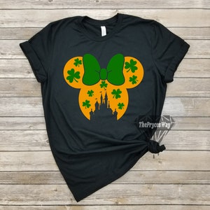 Gold Clover Disney Castle Minnie Mouse Shirt,Minnie Mouse,Disney Shamrock Shirt,Disney St Patricks,Irish Day Shirt,Clover Shirt,Lucky Shirt