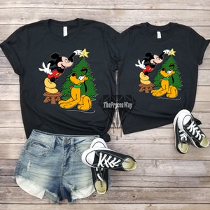Mickey Mouse And Pluto Christmas Mommy and Me Shirt,Christmas Disney Shirt,Santa Claus,Disney Mommy And Me,Mickey Mouse Christmas Shirt