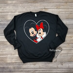 Mickey Mouse And Minnie Mouse Love Sweatshirt,Christmas Disney Shirt,Disney Valentines Day Shirt,Disney Love Shirt,Disney Matching Couples image 1