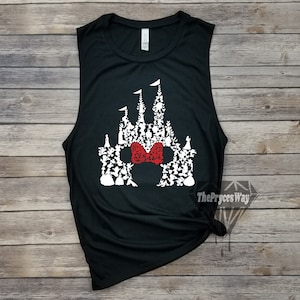 Minnie Mouse Castle Muscle Tank,Disney Characters,Disney Christmas,Disney Castle Tank,Minnie Castle,Silhouette Disney Tank,Women Disney Tank