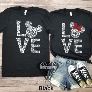 Silhouette Love Mickey-Minnie Couples Shirt,Mickey Mouse,Minnie Mouse,Disney Valentines,Matching Valentines,Disney Love,Disney Couples Shirt