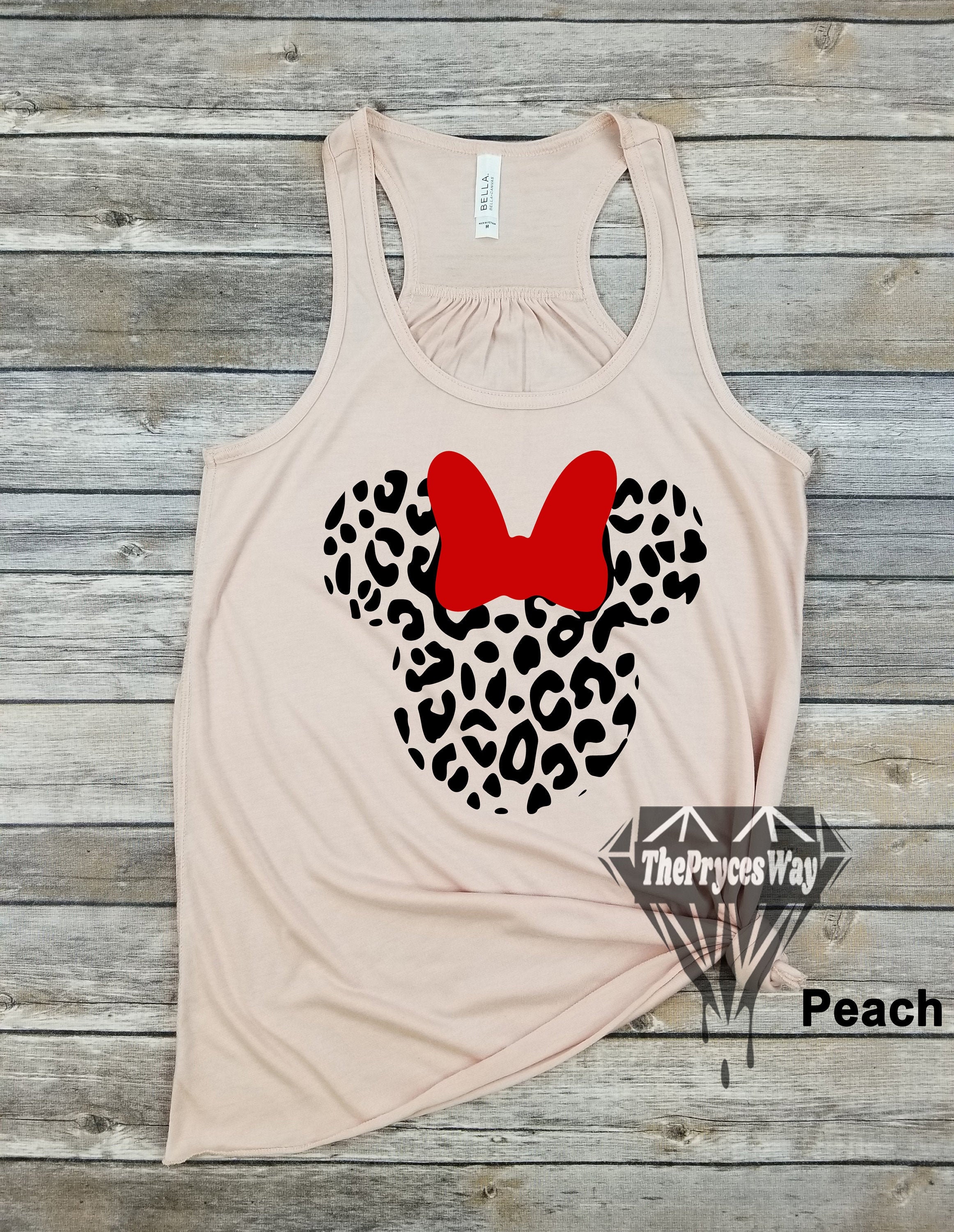 Cheetah Minnie Mouse Racerback Tank,animal Kingdom Tank,minnie