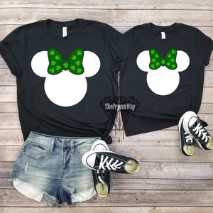 Clover Bow Minnie Mouse Mommy And Me Shirt,Minnie Mouse Shirt,Shamrock Shirt,Disney St Patricks,Irish Day,Clover Shirt,Minnie St Patrick