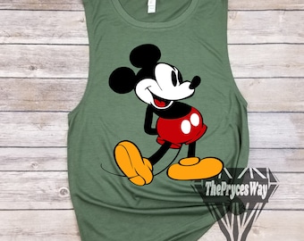 Vintage Mickey Mouse Muscle Tank,Retro Mickey Mouse Tank,Mickey Mouse Tank,Womens Mickey Mouse Tank,Womens Disney Tank Top,Disney Christmas