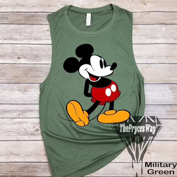 Vintage Mickey Mouse Muscle Tank,Retro Mickey Mouse Tank,Mickey Mouse Tank,Womens Mickey Mouse Tank,Womens Disney Tank Top,Disney Christmas