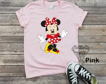 Polka Dot Minnie Mouse Girls Shirt,Retro Minnie Mouse Shirt,Disney Matching Shirts,Disney Mommy And Daughter Shirts,Disney Shirt for Girls