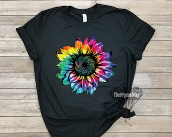 Sunflower Tie Dye Shirt - Etsy