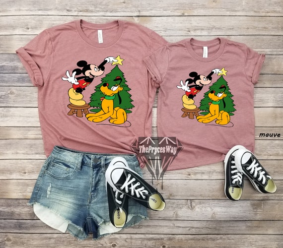 Mickey Mouse and Pluto Christmas Mommy and Me Shirt,christmas