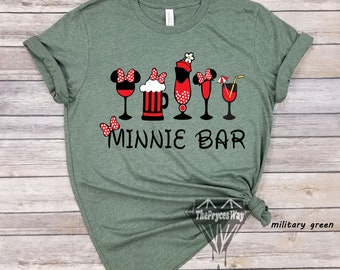 Minnie Bar Shirt,Drinking Around The World Shirt,Disney Drinking Shirt,Disney Christmas,Conquering The World One Drink at a Time,Mickey Bar