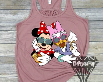 Summer Minnie Mouse And Daisy Duck Racerback Tank,Animal Kingdom Tank,Minnie Mouse Tank,Mom Disney Tank,Disney Summer Tank,Girls Disney Tank
