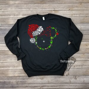 Silhouette Santa Claus Minnie Mouse Sweatshirt,Disney Christmas Sweatshirt,Minnie Mouse Shirt,Christmas Disney Shirt,Silhouette Disney Shirt