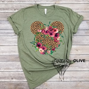 Leopard Floral Minnie Mouse Shirt,Disney Christmas,Floral Minnie Mouse,Disney Shirt For Women,Cheetah Minnie Mouse,Leopard Minnie Mouse