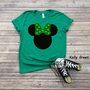 Clover Bow Minnie Mouse Kids Shirt,Girls Minnie Mouse Shirt,Shamrock Shirt,Disney St Patricks,Irish Day,Kids Clover Shirt,Minnie St Patrick