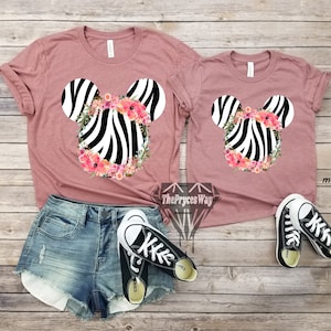 Zebra Minnie Mouse Mommy And Me Shirt,Animal Kingdom Mommy And Me Shirt,Disney Mommy And Me,Minnie Mouse Shirt,Matching Disney Family Shirts