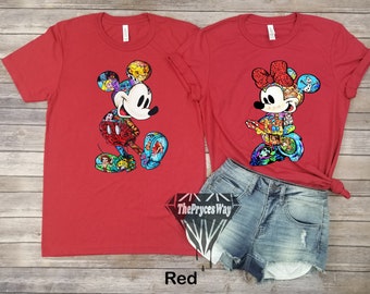 Art Disney Characters Matching Couples Shirt, Mickey Mouse Shirt,Minnie Mouse Shirt,Disney Valentines Day Shirt,Matching Valentines Shirts