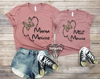 Cheetah Silhouette Mama-Mini Mouse Mommy And Me Shirt,Leopard Mommy And Me,Animal Kingdom Shirt,Minnie Mouse Shirt,Disney Mommy And Me Shirt