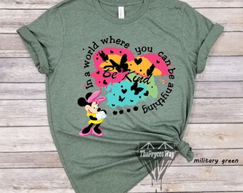 Chemise Minnie Mouse Be Kind Disney, Chemise Disney pour femme, Chemise Disney filles, Chemise Be Kind, Chemise inspirante Disney, Chemise professeur Disney