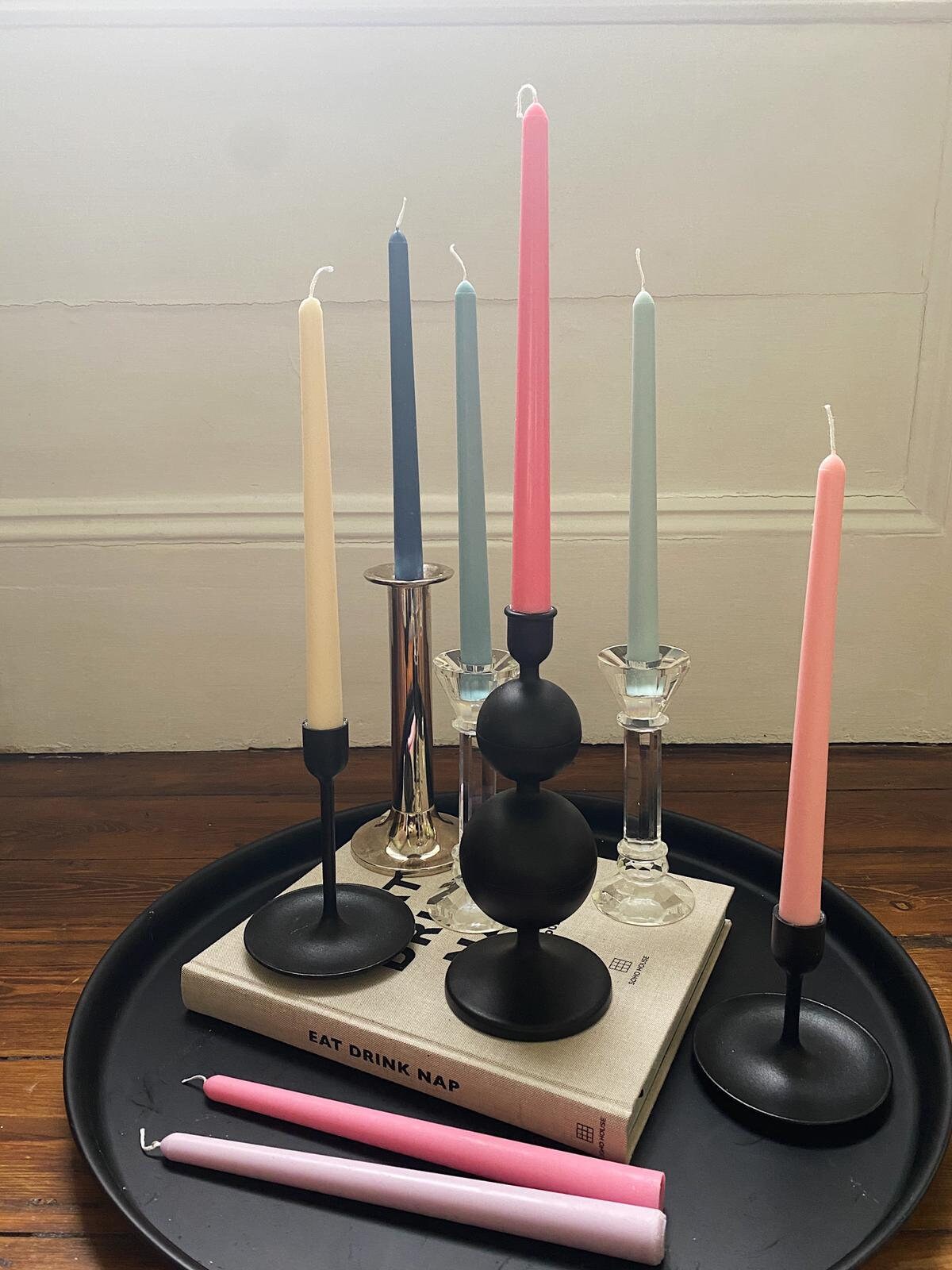 Funky Single Colour Drip Candle 2 Taper Candles in one pack Etsy