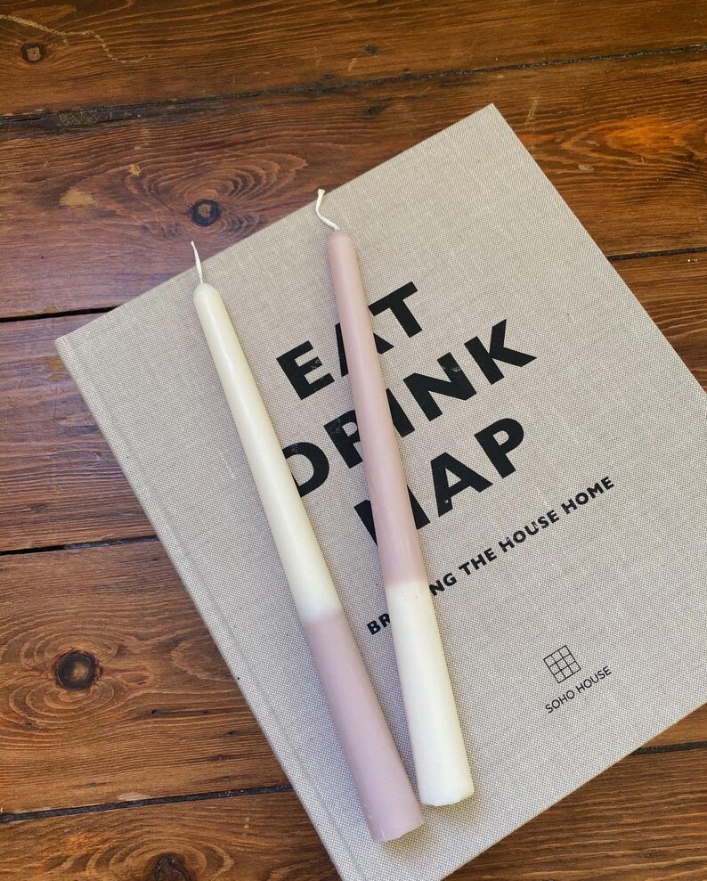 Funky Double Stripe Drip Candle 2 Taper Candles in one pack Etsy