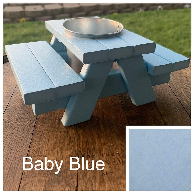 Premium Weatherproof Wood Picnic Table Feeder Bench With Bowl. Etsy