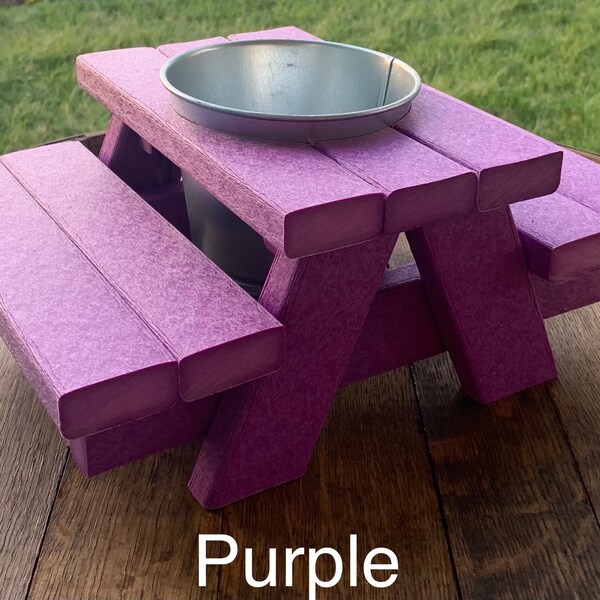 Weatherproof Picnic Table Feeder Bench: Guinea Pig, Squirrel, Bird, or Chicken