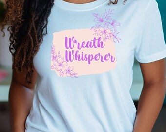 T-shirt Whisperer en forme de couronne | Conception d'écriture florale