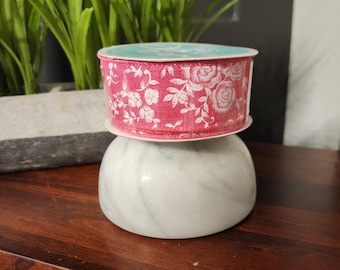 Pink Rose Wired Ribbon, Floral Craft Embellishment 1.5"x10 Yds