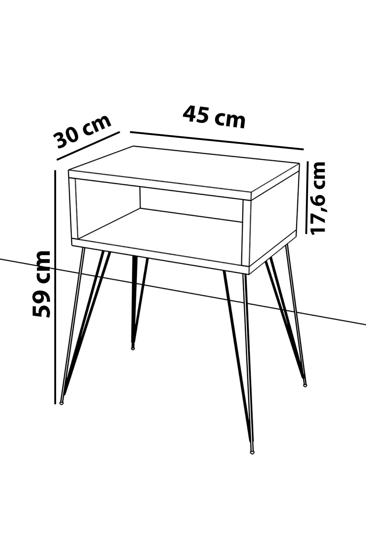 Bifim Metal Leg Bedside Table Black Marble Bedroom Living Etsy