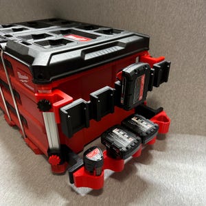 Milwaukee M18 Battery Holder - 5-in-1 | 3D Printed Storage Solution for Tool Organization