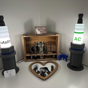 Spark Plug Lamp – Rechargeable RGB Light with Remote – Garage Decor, Car Lover Gift, ACdelco Style, Custom Option