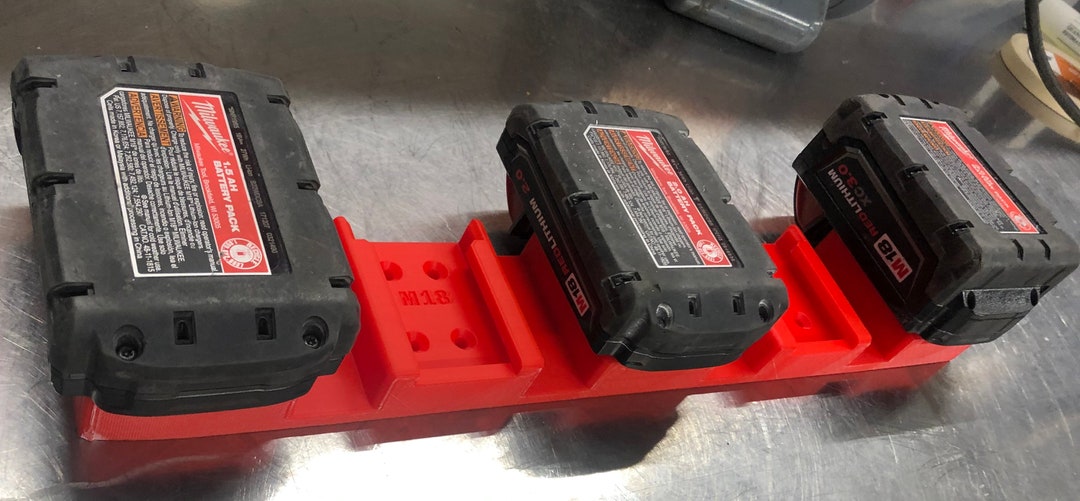 Milwaukee M18 Battery Holder 5 in 1 3D Printed / Battery Holder Etsy