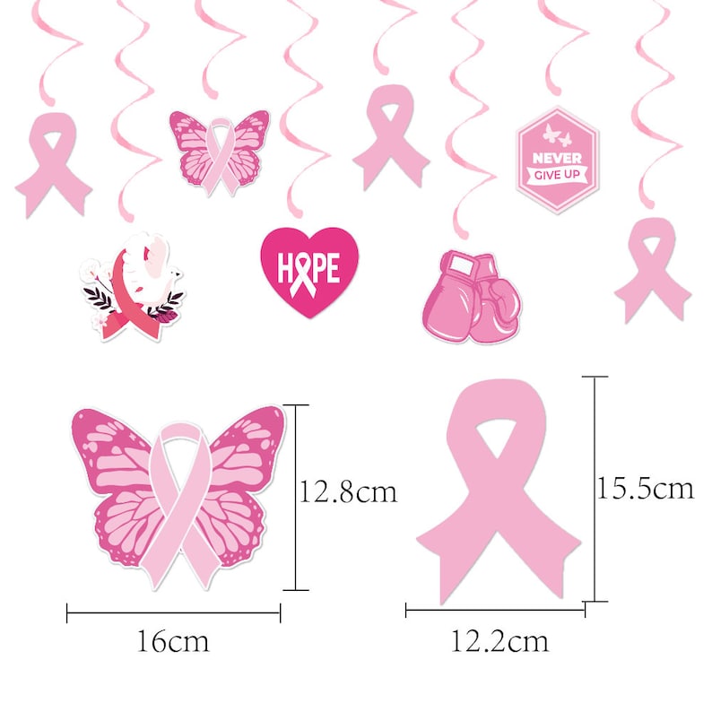 Breast Cancer Awareness Hanging Banners Bunting Pennant Banners and ...