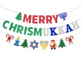 Merry Chrismukkah Banner, 1,3 M – Glitzernde Deko Für Chanukka & Weihnachten