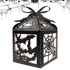 Boîtes cadeaux d'Halloween Boîtes à bonbons en papier Accessoires de fête d'Halloween Sacs cadeaux pour bonbons Boîtes noires d'Halloween
