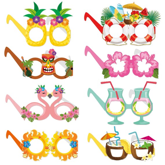 Beach Party Decorations HAWAIIAN PARTY GLASSES Decorations Funny