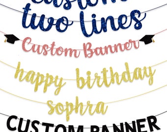 Personalized Banner,Custom Glitter Banner for Party Decorations,Custom Birthday Banner,Custom Event Banner Engagement Party Banner